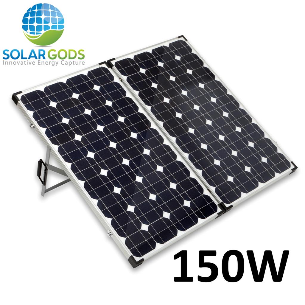 150W FOLDING SOLAR PANEL MONO CAMPING CARAVAN COMPLETE SET PORTABLE