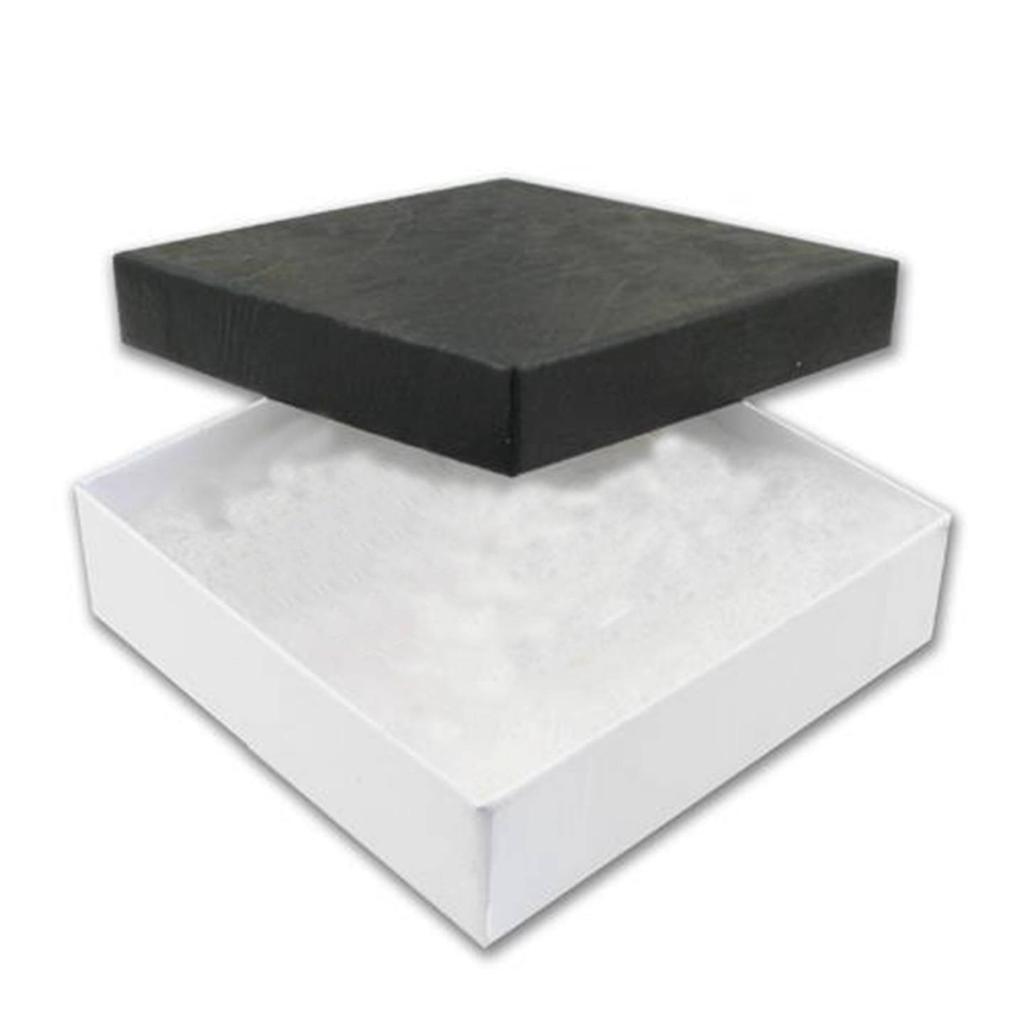Jewellery Gift Boxes Black White Fluff Pads Silver Earrings Bracelet