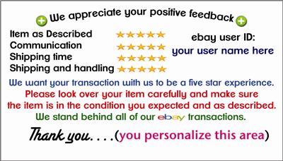 5000 Ebay Seller Thank You Business Cards Personalized 2 Sided Free Shipping Ebay Ebay Business Cards Template