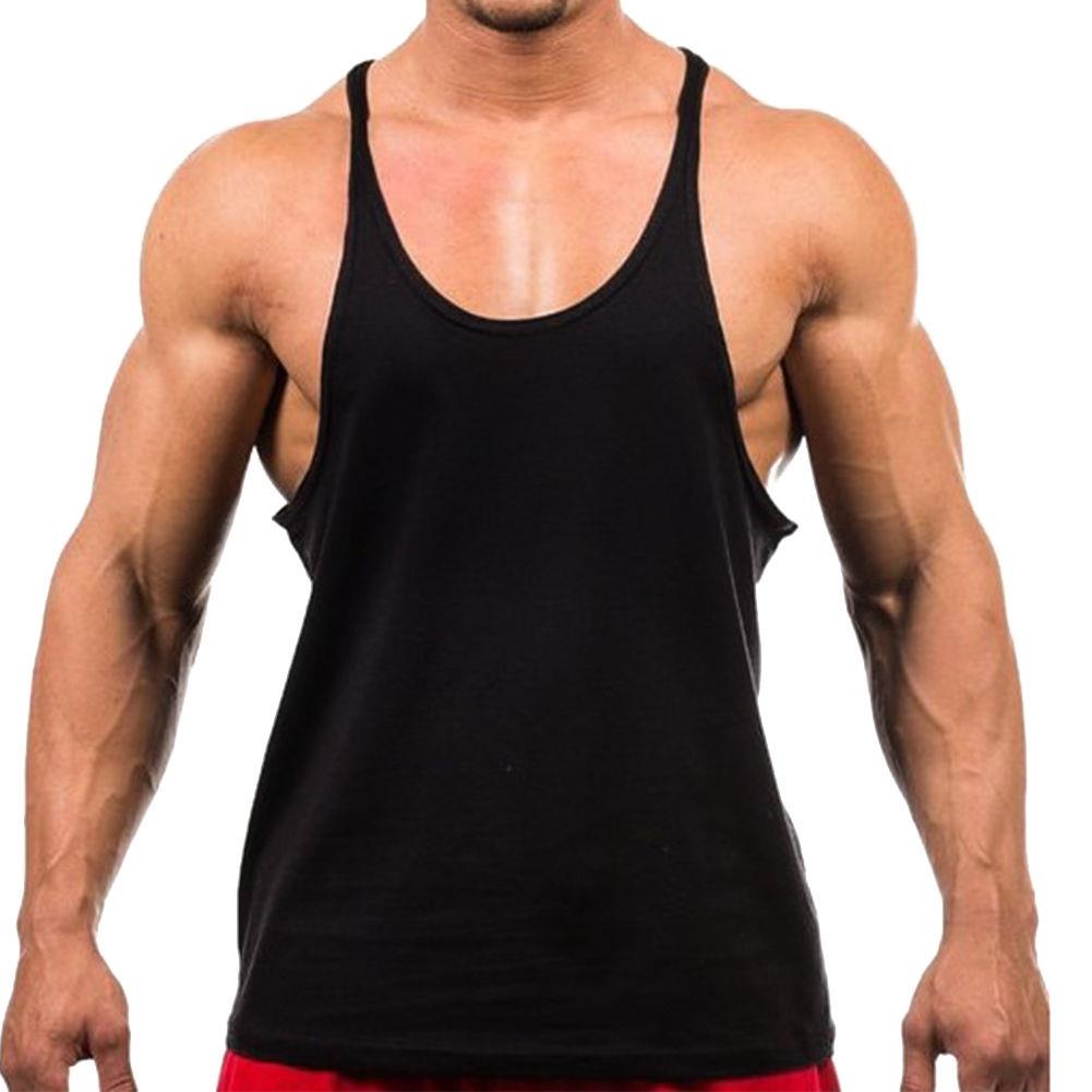 New Mens Plain Gym Vest Bodybuilding Muscle Stringer Vest Y Back Racerback Lot Ebay