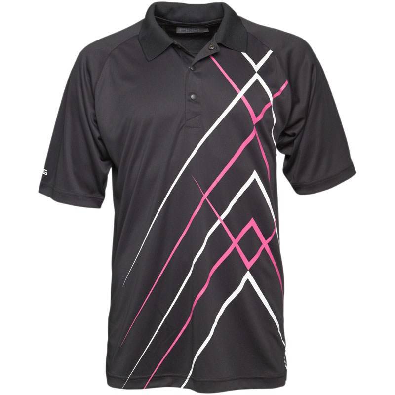 Ping Mens Golf Polo Shirt Collection Golf Top Black Size L, XL, XXL