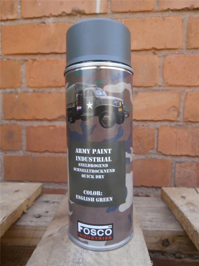 ENGLISH GREEN Army Spray Paint Cans 400ml US Military Spec Paint