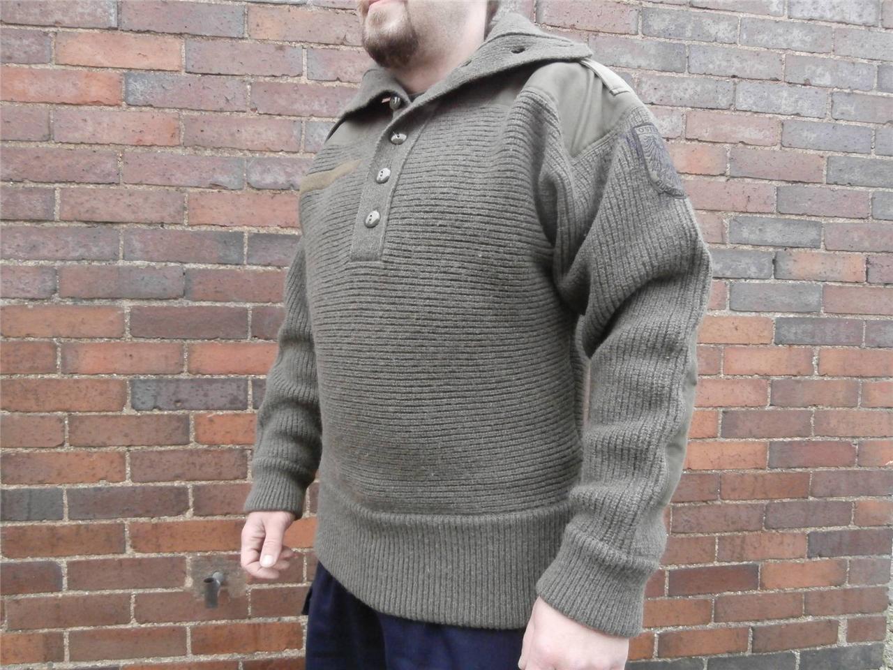 Genuine Austrian Army Wool Jumper Alpine Sweater RARE Combat Olive Pull