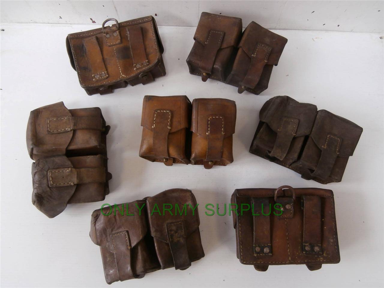 Yugoslavian Army M48 Leather Duo Ammo Pouch MAUSER Double Ammunition