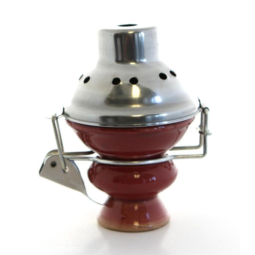 Red Wind Cover Ceramic Hookah Shisha Bowl+Metal Charcoal Screen