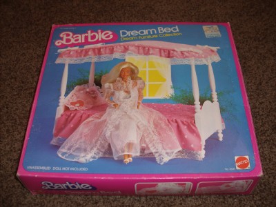 Vintage Barbie Dream Bed 5641 Canopy Mattel 1982 Furniture Collection ...