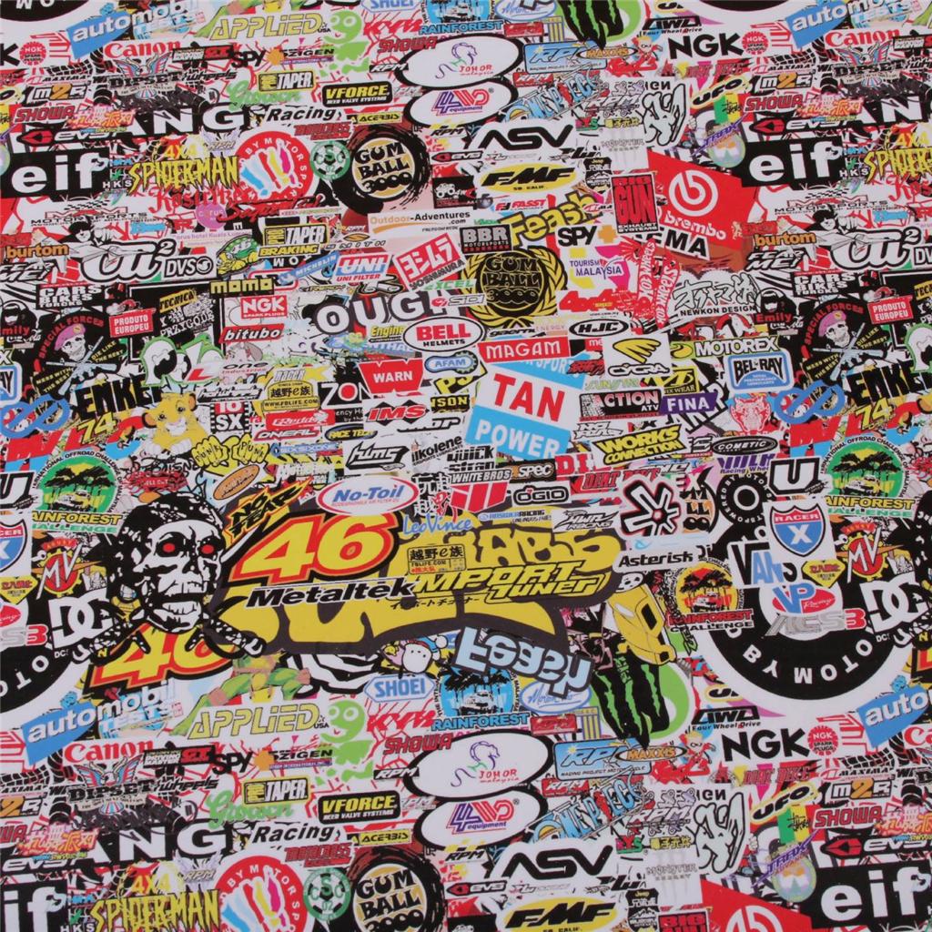 STICKERBOMB AIR FREE/ BUBBLE FREE VINYL WRAP MOTOR RACING STICKER BOMB