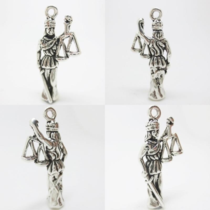 Lady Justice 925 Sterling Silver Charm Pendant fit Bracelet Necklace Chain