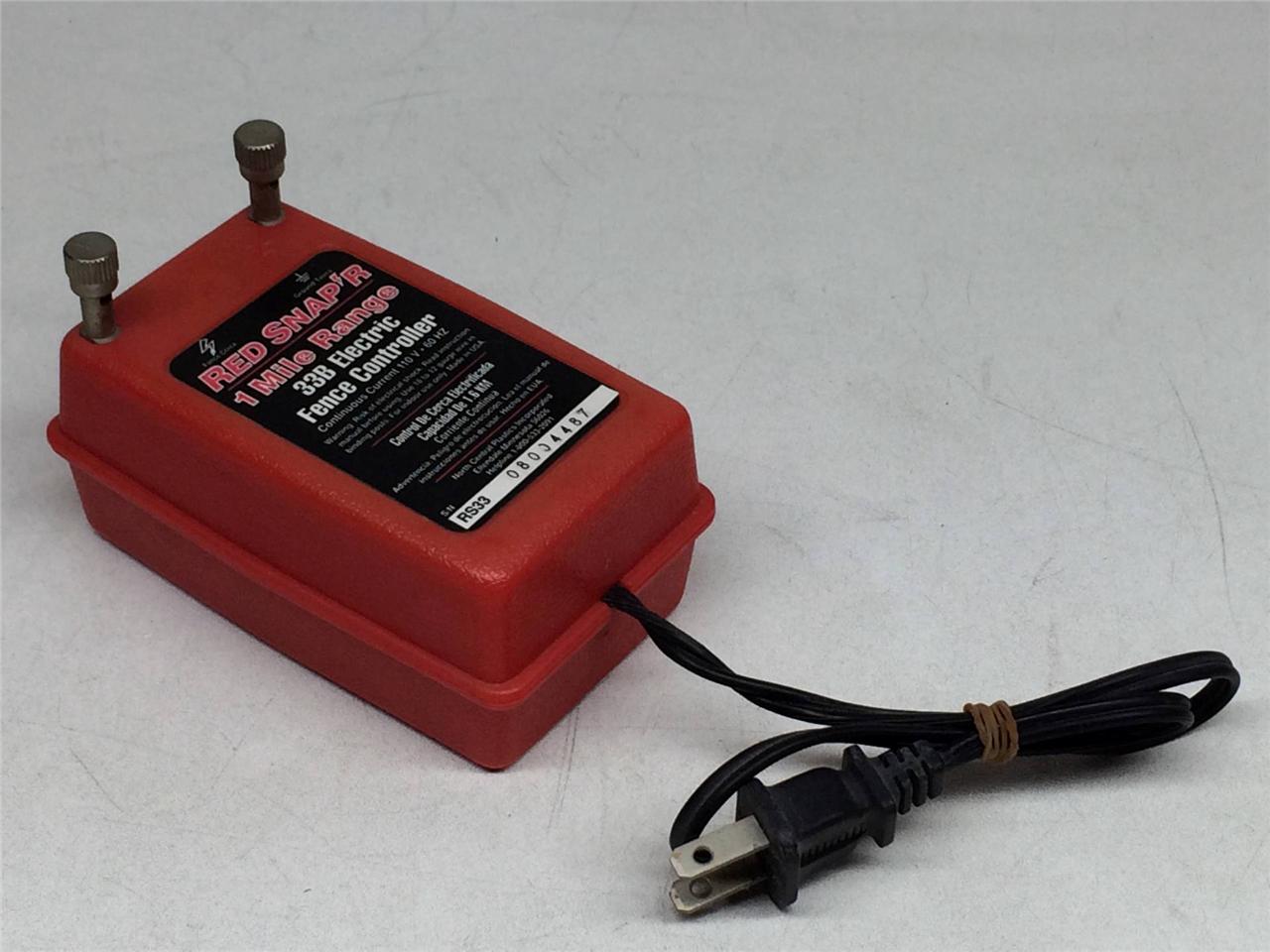 Red Snap'r /Snapper 1 Mile Range 33B RS33 Electric Fence Controller/Charger