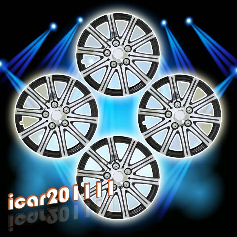 14 10 Spikes Silver Black Wheel Covers Hubcaps Center Hub Caps Tires