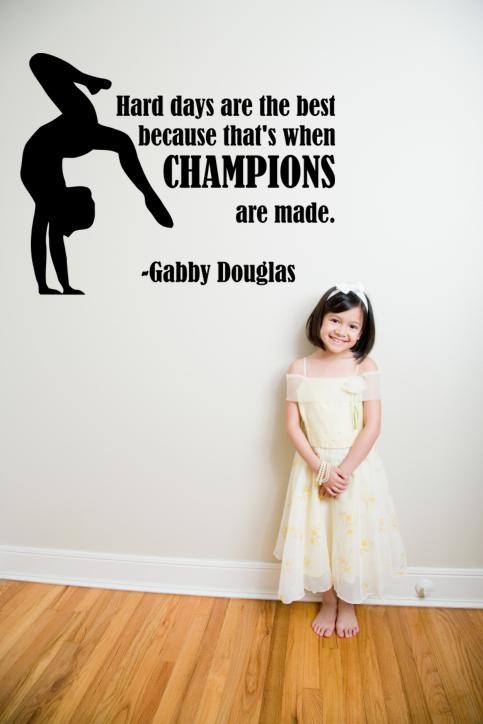 Gabby Douglas Gymnastic Quote Champions Vinyl Wall Decal Sticker 16"X12" | eBay
