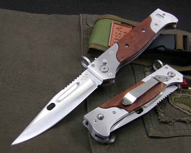 USA M9 Military Army Tactical Combat Knife W/ Belt Clip flK1845