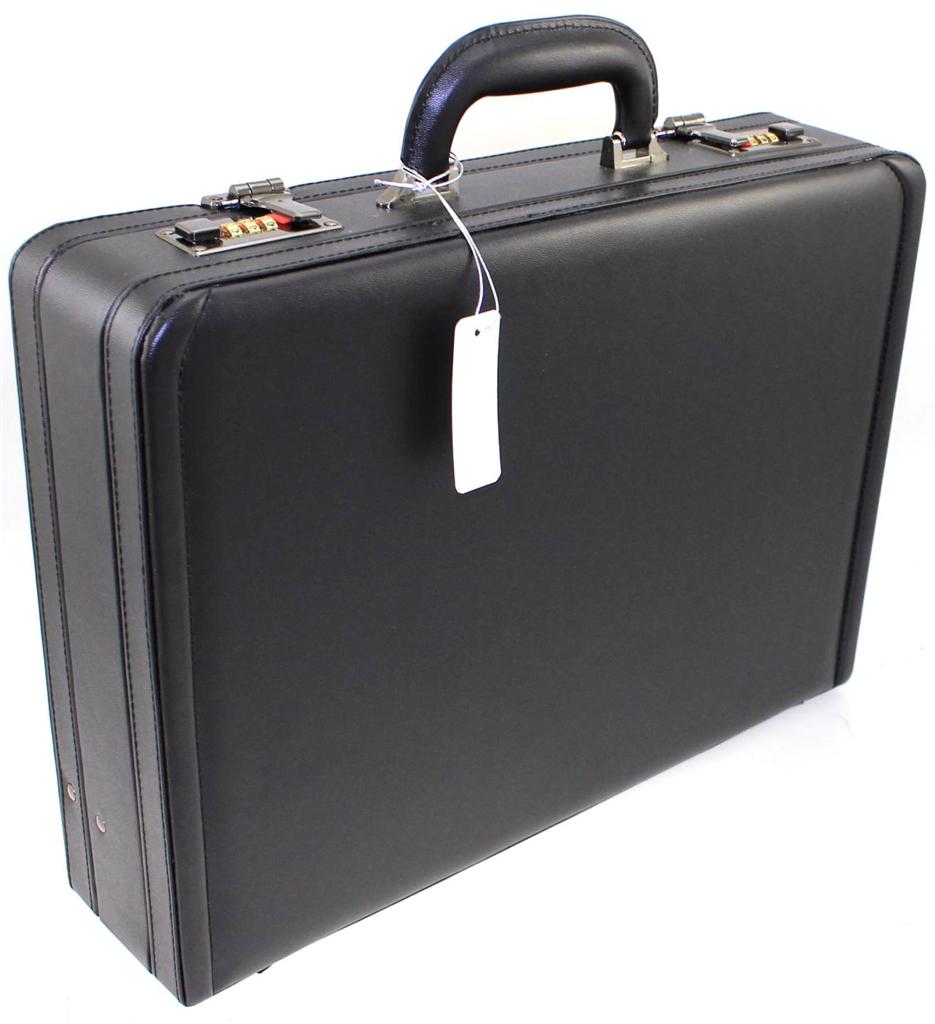 EXTRA LARGE ATTACHE EXECUTIVE BUSINESS FAUX LEATHER TRAVEL HARD CASE BRIEFCASE B eBay