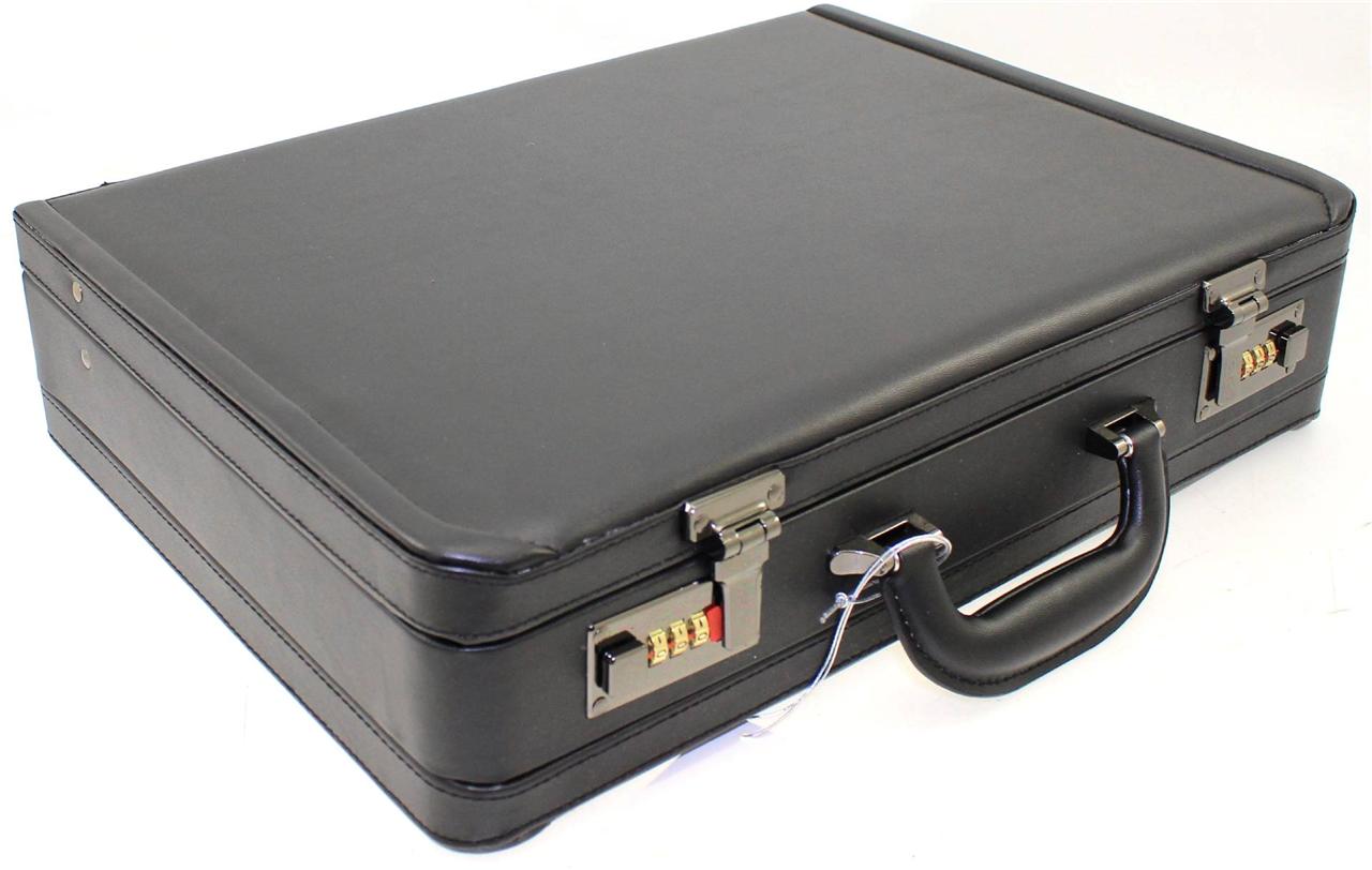 EXTRA LARGE ATTACHE EXECUTIVE BUSINESS FAUX LEATHER TRAVEL HARD CASE BRIEFCASE B eBay