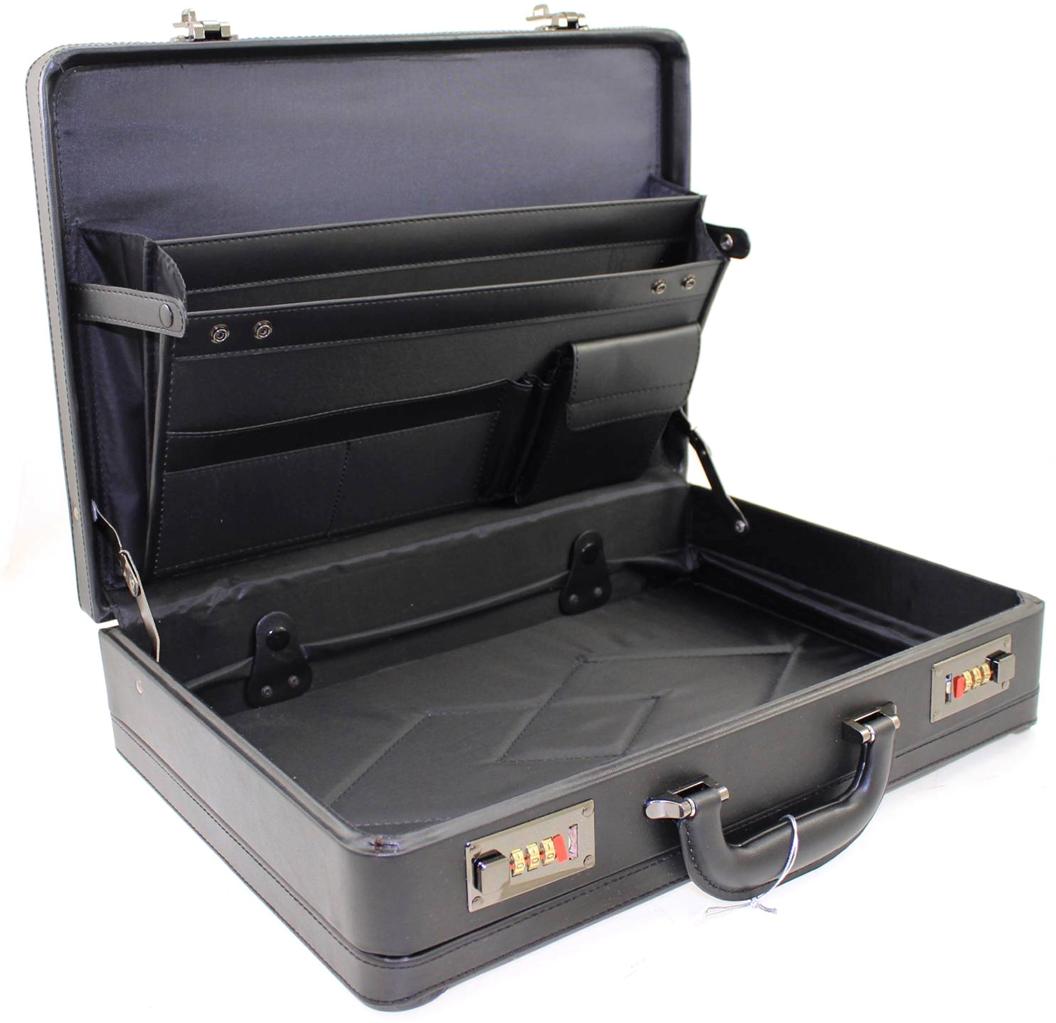 EXTRA LARGE ATTACHE EXECUTIVE BUSINESS FAUX LEATHER TRAVEL HARD CASE