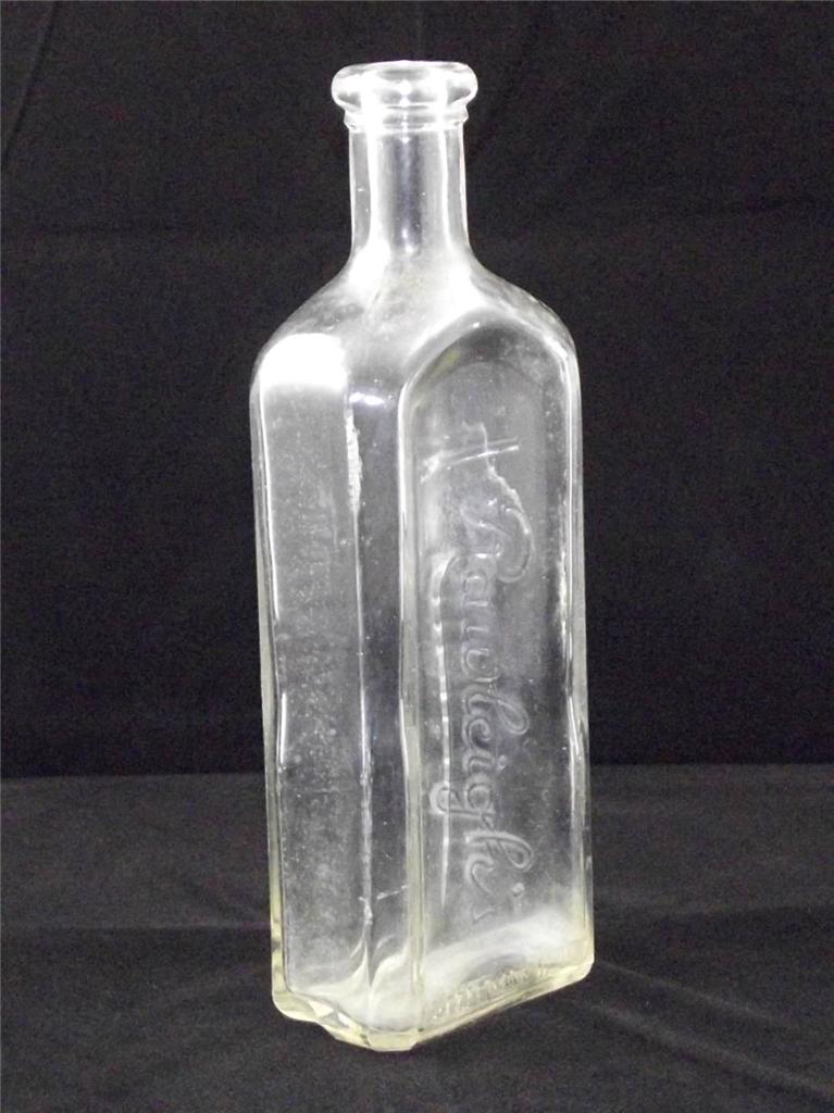 Antique Vintage Rawleigh's Clear Glass Medicine Bottle Embossed Label