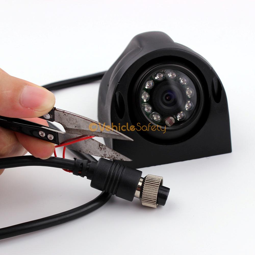 The rear view camera and side view camera are all have one red wire 