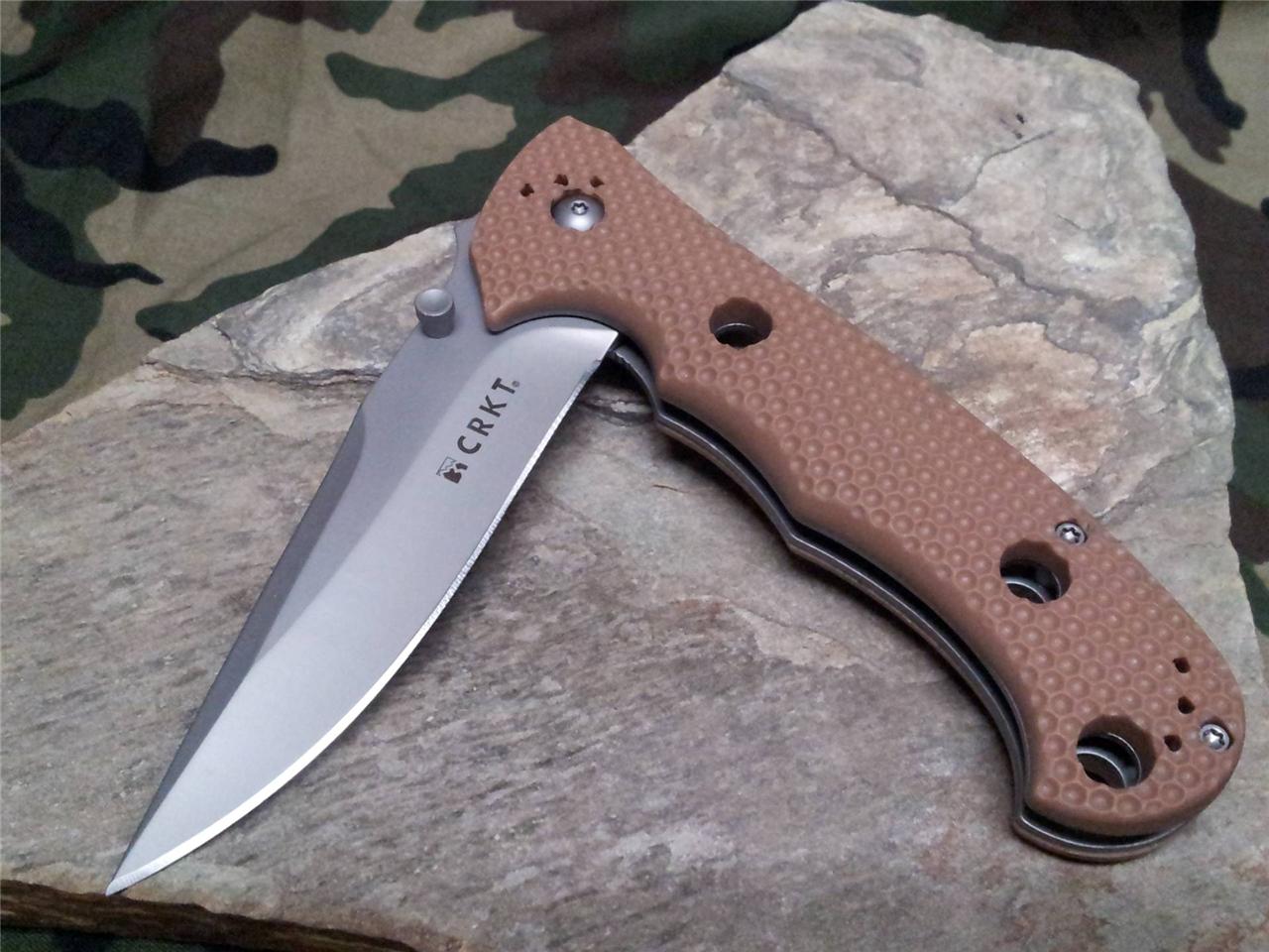 CRKT Hammond Desert Cruiser Folding Knife Pocket Tan Clip Point Lawks
