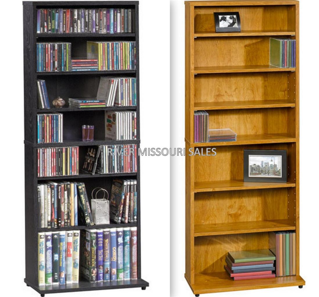 Multimedia Storage Tower W/7 Shelves& 5 Adjustable Shelf Bookcases CD DVD-Choice