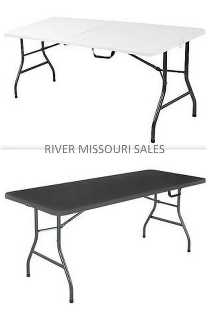 Mainstays 6 Foot Long Center Fold Table Choice Colors Handle For Image Is Loading Mainstays 6 Foot Long Center Fold Table Choice