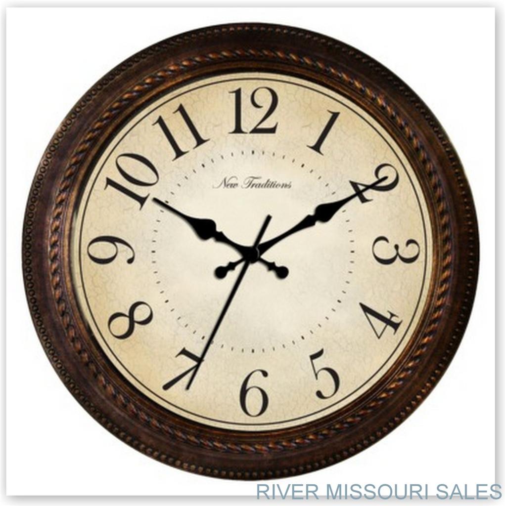 Threshold Large 16" Round Quartz "New Traditions" Wall Clock Bronze