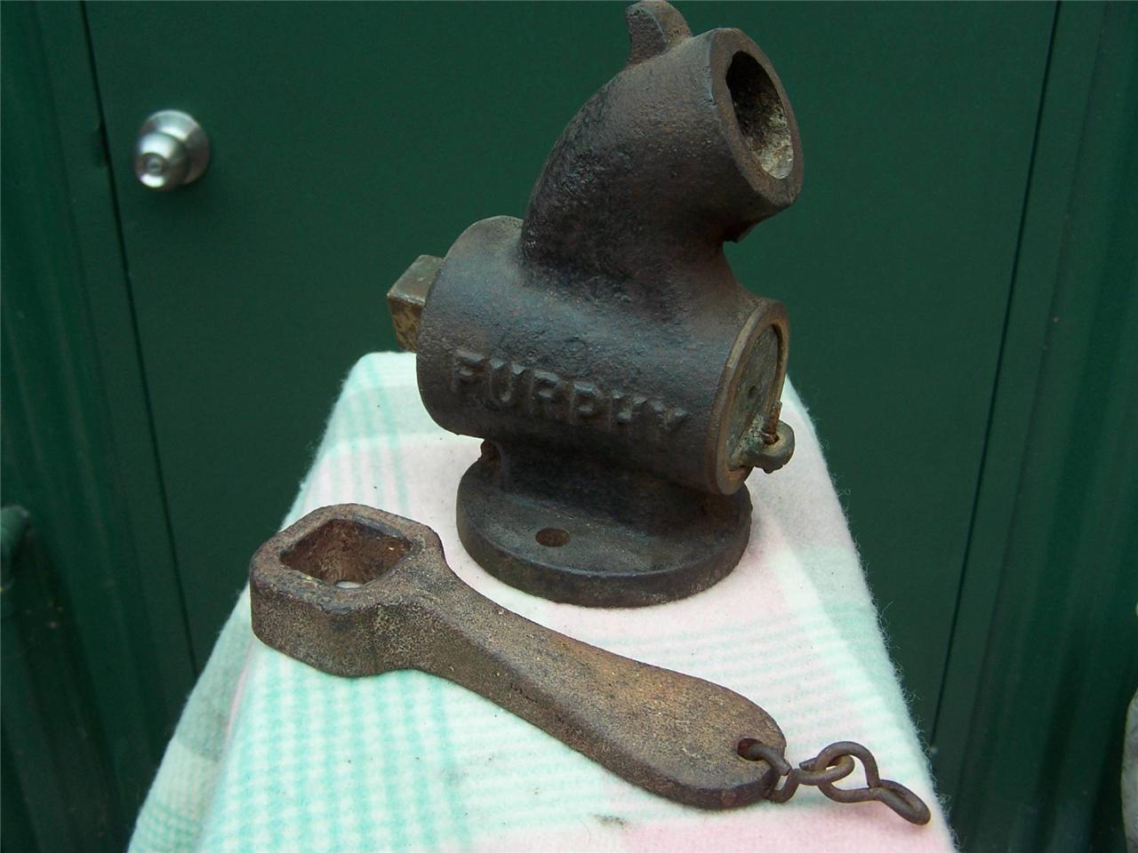 1900s FURPHY CAST IRON / BRASS ORIGINAL WATER CART TAP AND SPANNER.