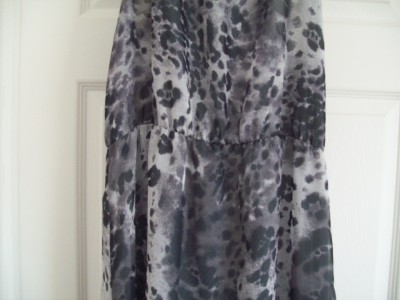 Animal Print Dress on Pretty Topshop Grey Leopard Print Side Split Maxi Dress 14   Ebay