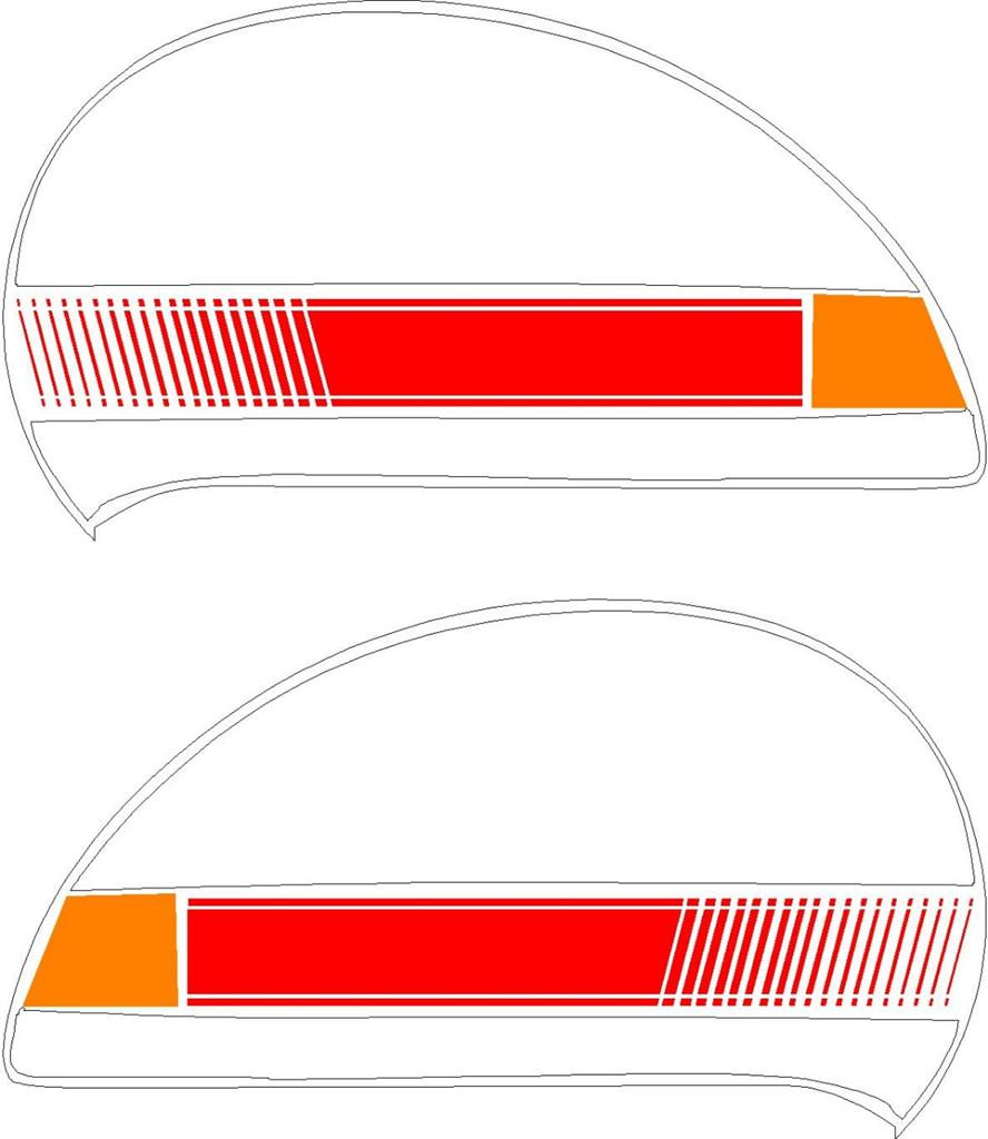 RED ABARTH PLAIN PX Side Panel Vespa Graphic Mod stickers ...