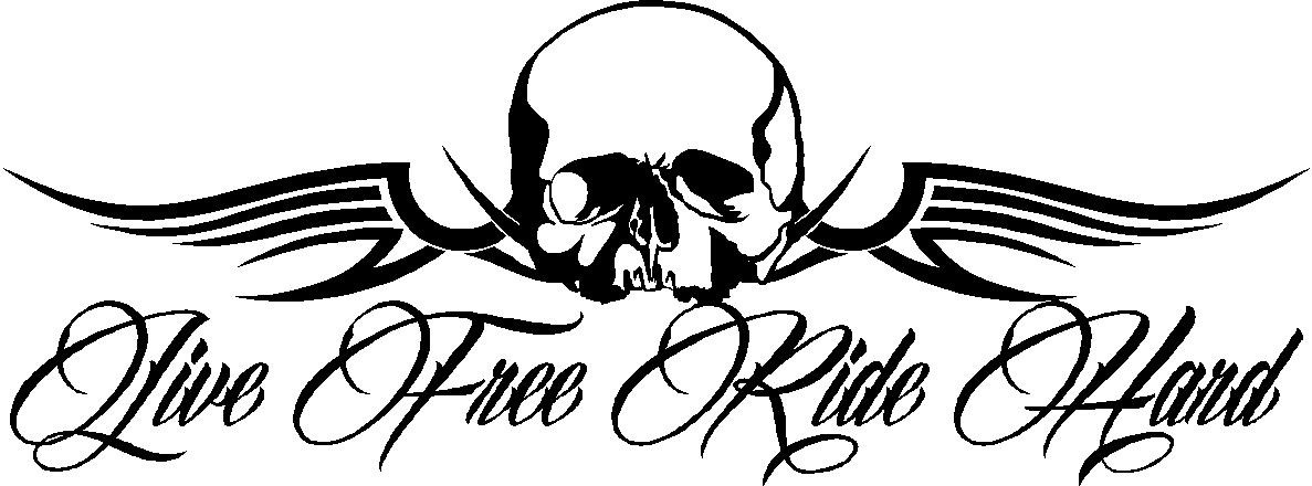 Tattoo Style Skull sticker 200mm wide Skull bike scooter ...