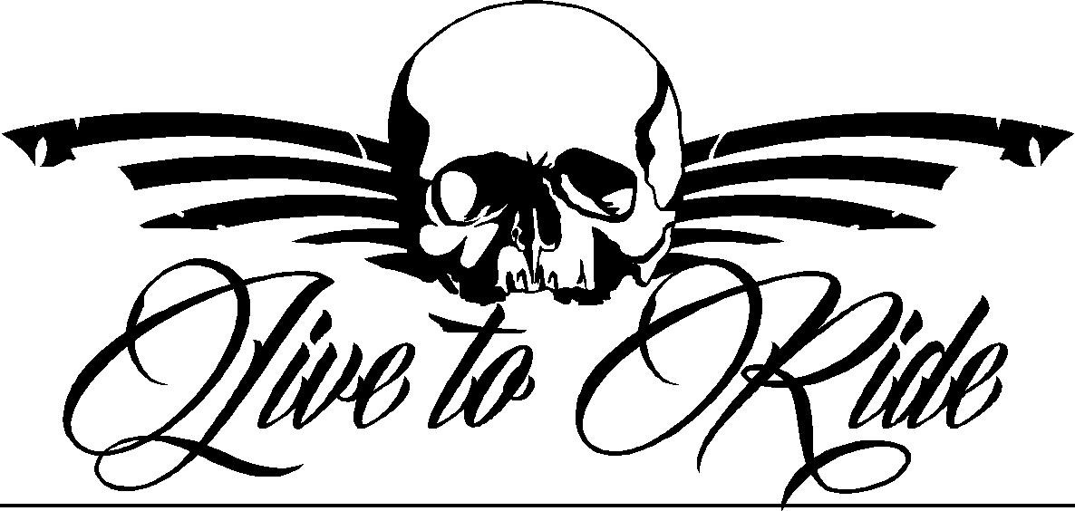 Tattoo Style Skull sticker 200mm wide Skull bike scooter ...