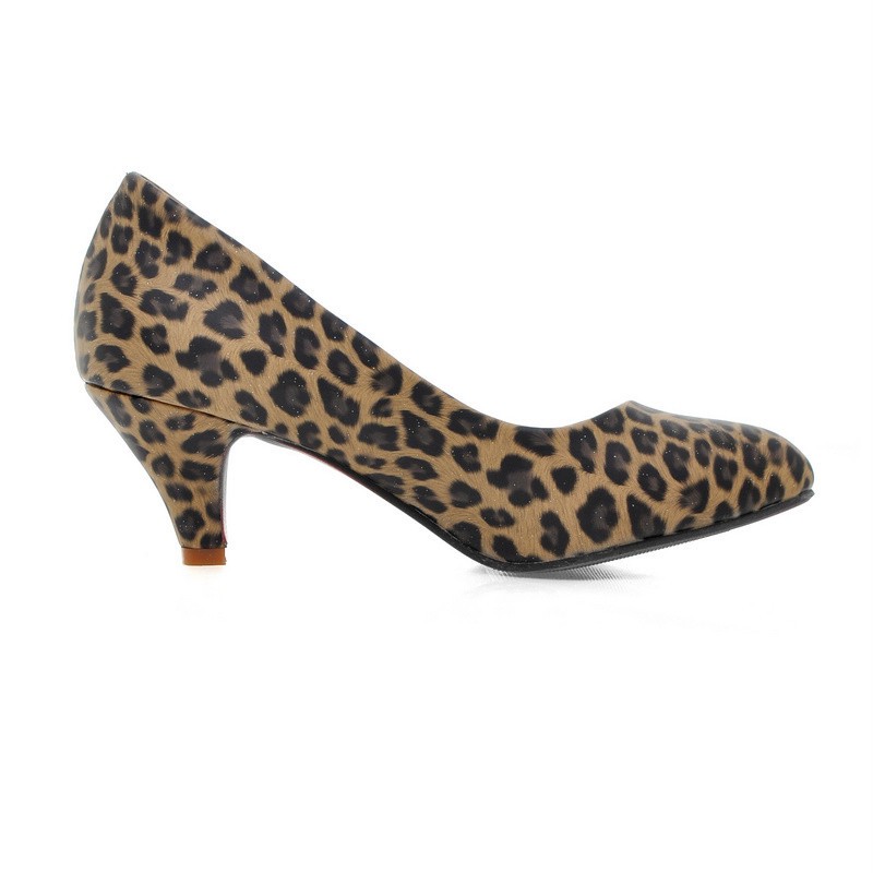 ... Leather Leopard Kitten Heel Pumps Shoes US 4 10 5 S045 | eBay