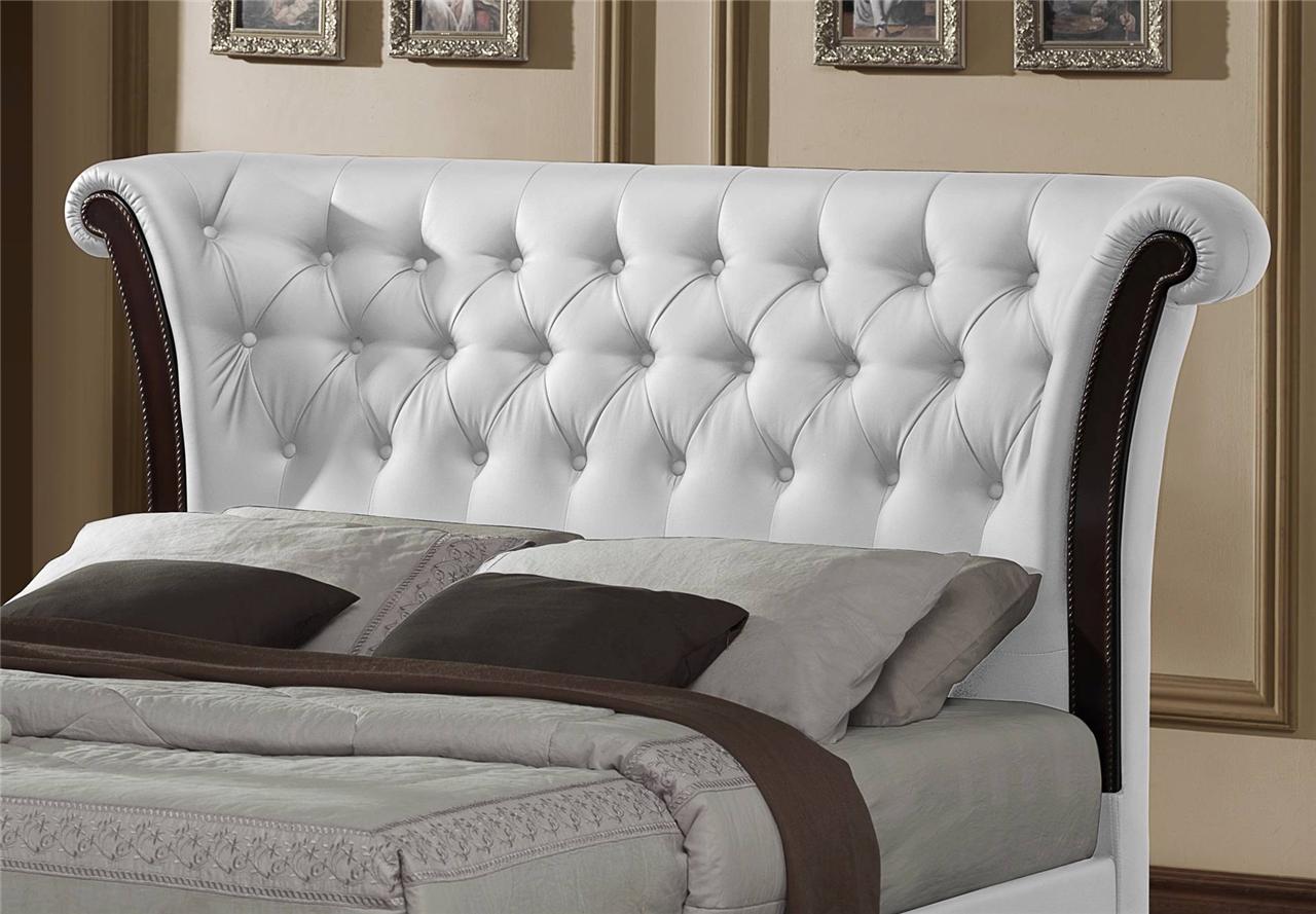 White Luxurious Chesterfield Rolltop 5ft Kingsize Bed Frame eBay