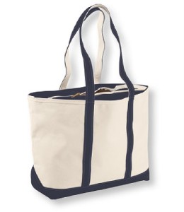 Details about LL BEAN CANVAS BLUE TRIM MEDIUM BOAT AND TOTE BAG