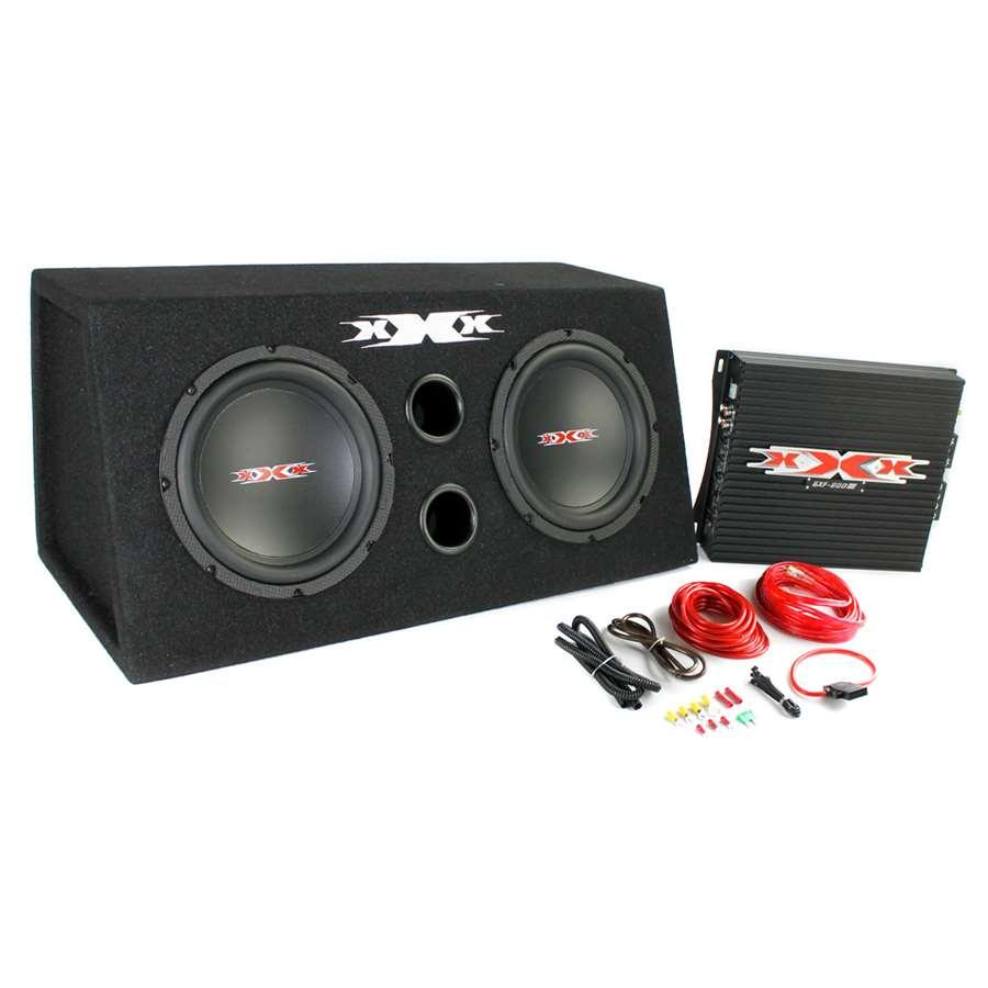 NEW XXX XBX800B 8” 800W SUBWOOFERS/AMPLIFIER KIT/SUBWOOFER BOX (PACKAGE)