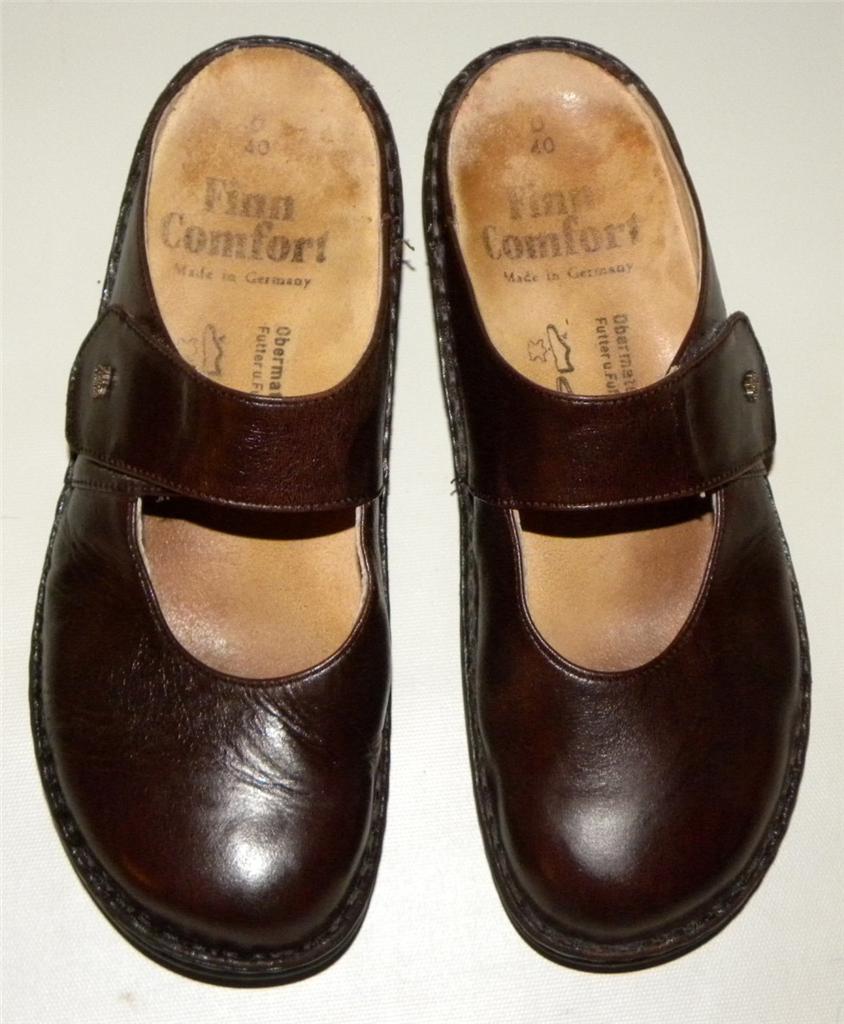 Finn Comfort Brown Soft Leather Women's Shoes Slip on Clogs Size 9/EUR