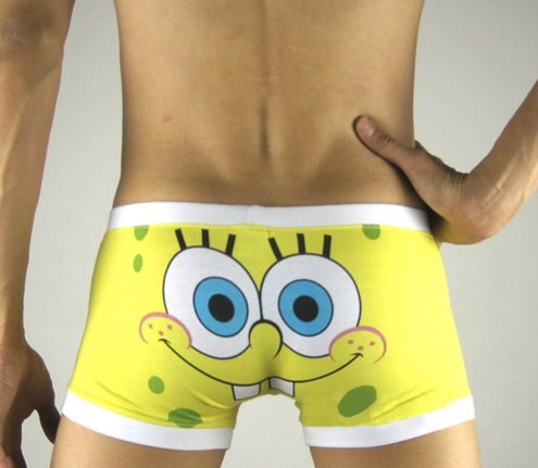 Mens Designer Spongebob Cartoon Underwear Cotton Boxer Shorts Asian Sizes M-XXL - Picture 1 of 1