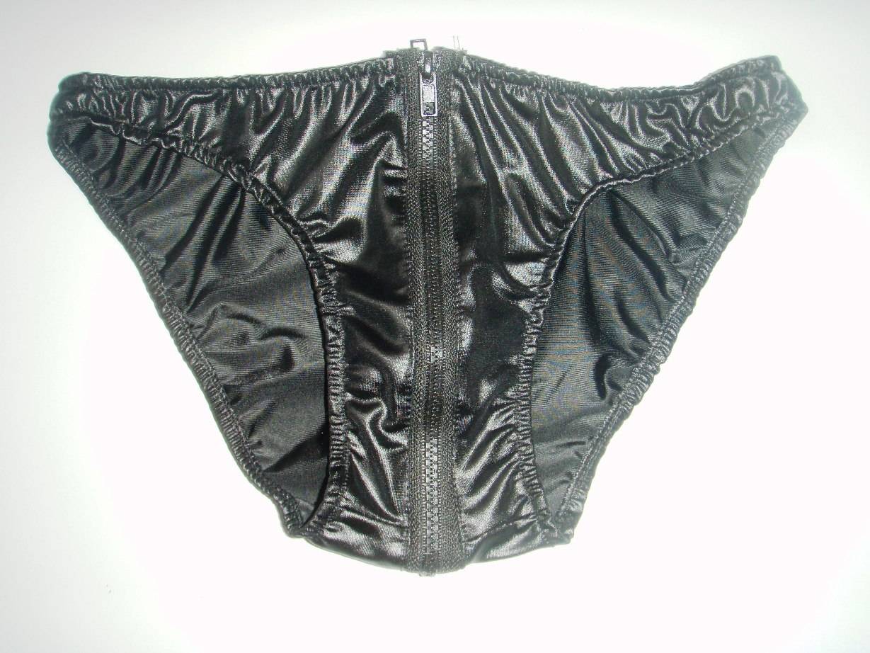New Erotic & Sexy Mens Black PVC Underwear Zip Briefs Mens Lingerie