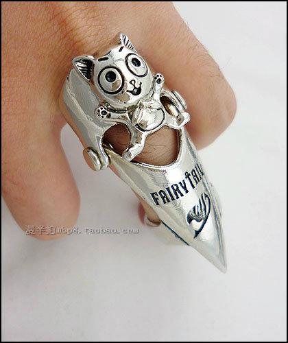 Fairy Tail silver Finger Ring anime happy rings men women vintage