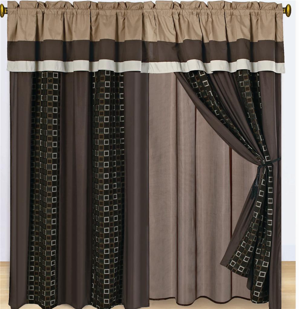 ... Bedding Collection Brown Chenille Set QUEEN w Matching Curtain | eBay