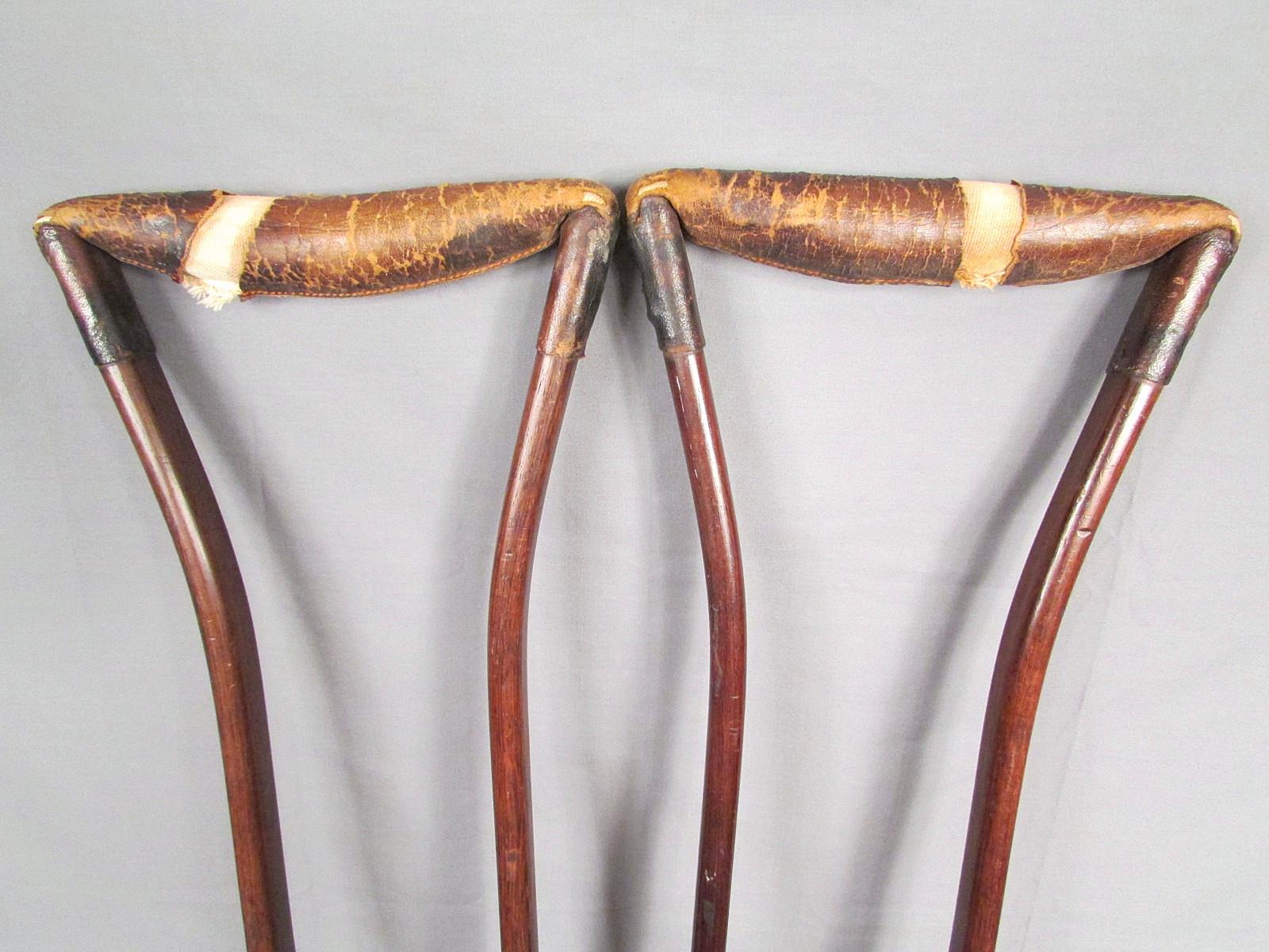 Vintage Antique Wooden Crutches Turn Of The Century Medical Primitives ...