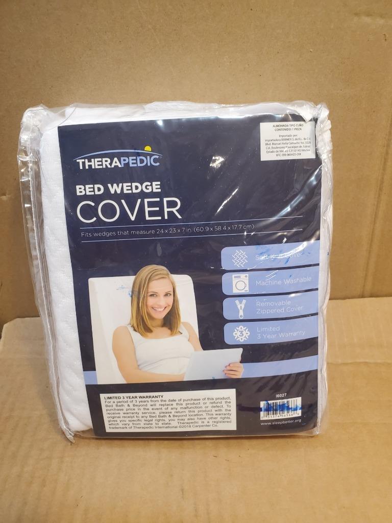 Therapedic Comfort Supreme Bed Wedge Pillow Replacement Cover White Soft Knit