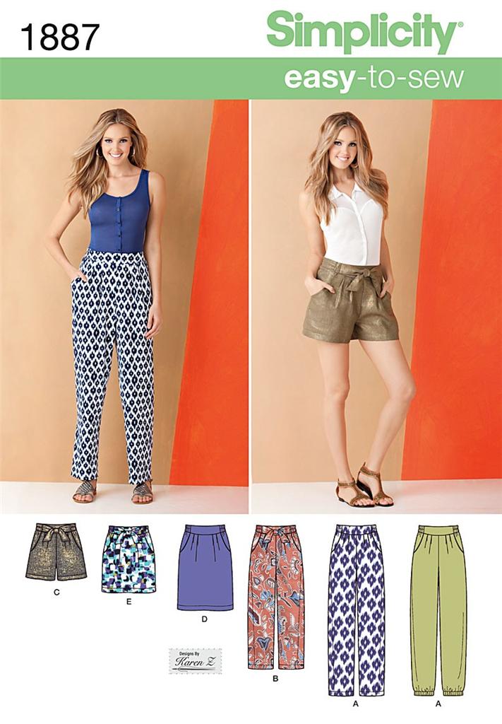 Sewing Pattern Ladies Trousers | simplicity 1887 sewing pattern ladies trousers skirt and Sewing Pattern Ladies Trousers | simplicity 1887 sewing pattern ladies trousers skirt and