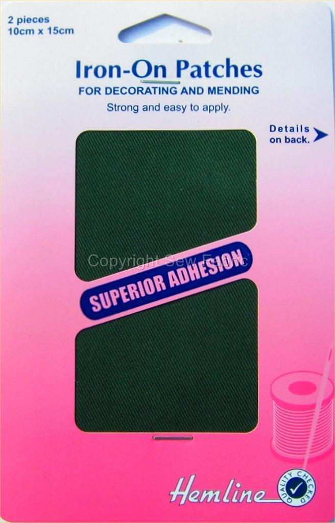 Hemline H690 COTTON TWILL IronOn Repair Patches Applique Glue On (or