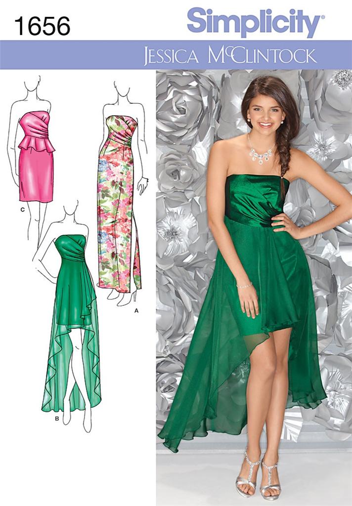 ... -1656-Sewing-Pattern-Ladies-Teens-Special-Occasion-Strapless-Dress