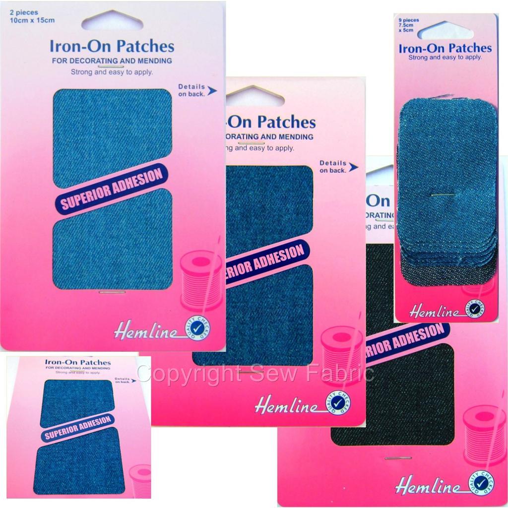 Hemline H690 DENIM IronOn Repair Patches Jeans Applique Glue On (or