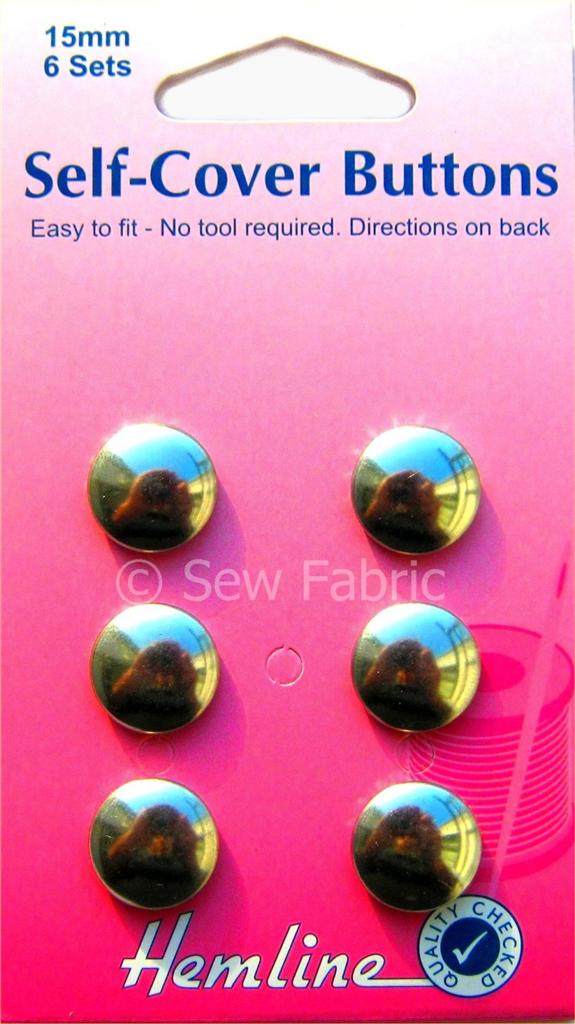 Hemline Metal Self Cover Buttons Fabric Coverable Button Kit Press Tool