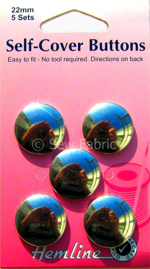 Hemline Metal Self Cover Buttons Fabric Coverable Button Kit Press Tool