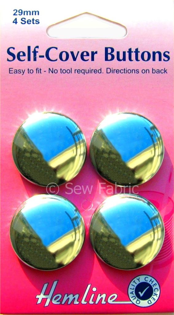 Hemline Metal Self Cover Buttons Fabric Coverable Button Kit Press Tool