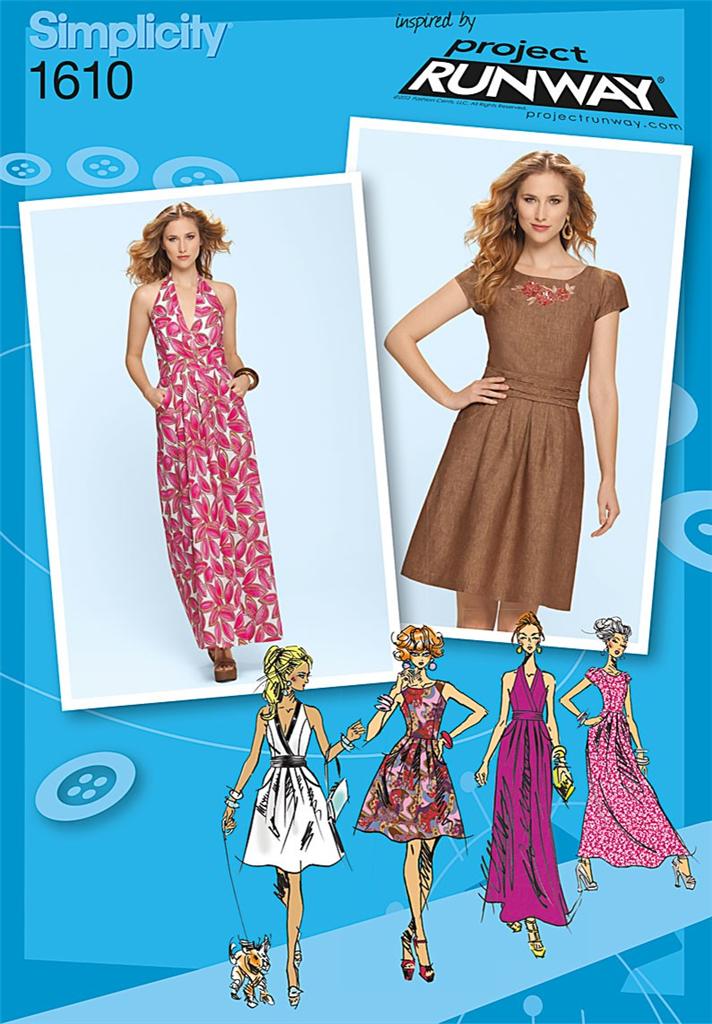 Simplicity 1610 Sewing Pattern Ladies/Misses Maxi / Knee Dress Project