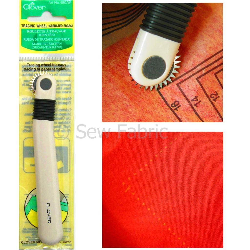 Clover SHARP Serrated Tracing Wheel CL480/W for Sewing Pattern/Carbon